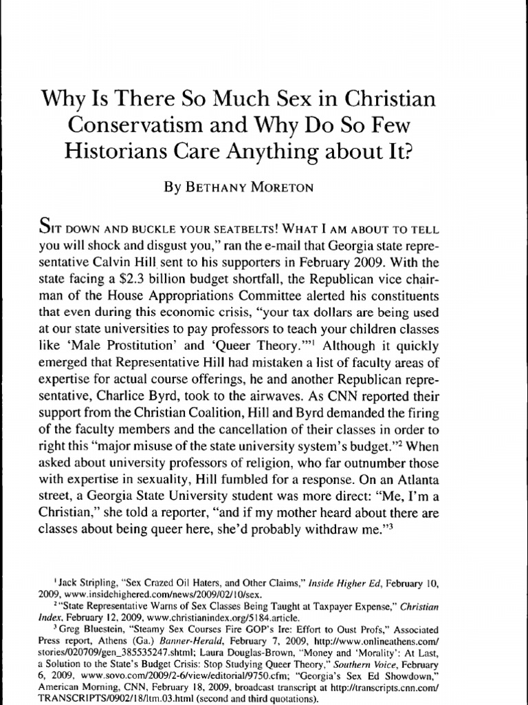 Why The Focus On Sex Investigating The Intersection Of Christianity Conservatism And