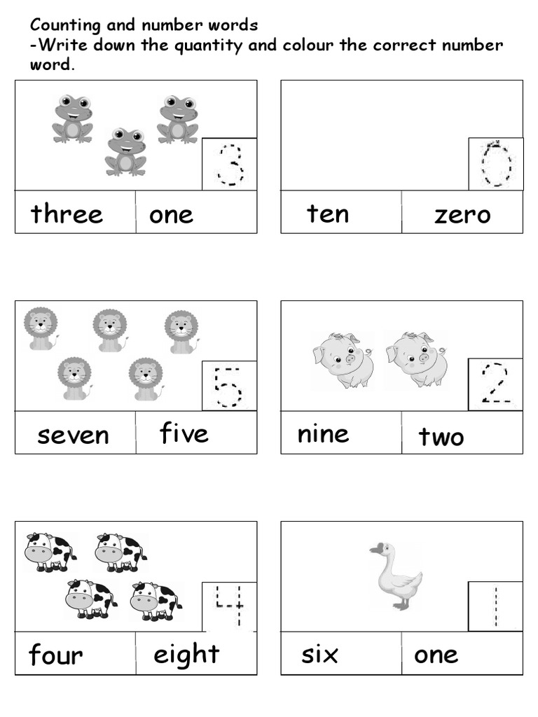 4yrs Old Maths Worksheet - Counting and Number Words May 1st W | PDF