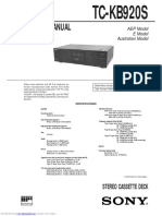 Sony TC-KB920S - Service Manual