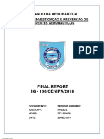Final Report IG - 190/CENIPA/2018: Comando Da Aeronáutica