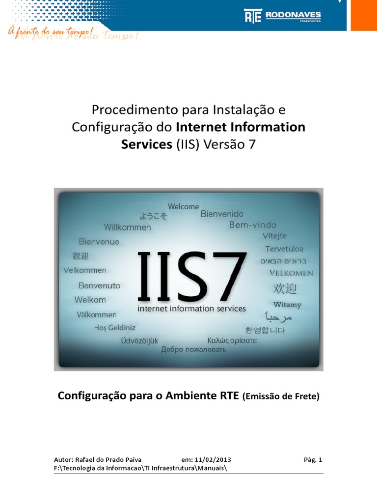 Procedimento para Instalação e Configuração IIS | PDF | Serviços de ...