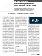 The Influence of Molybdenum On Stainless Steel Weld Microstructures