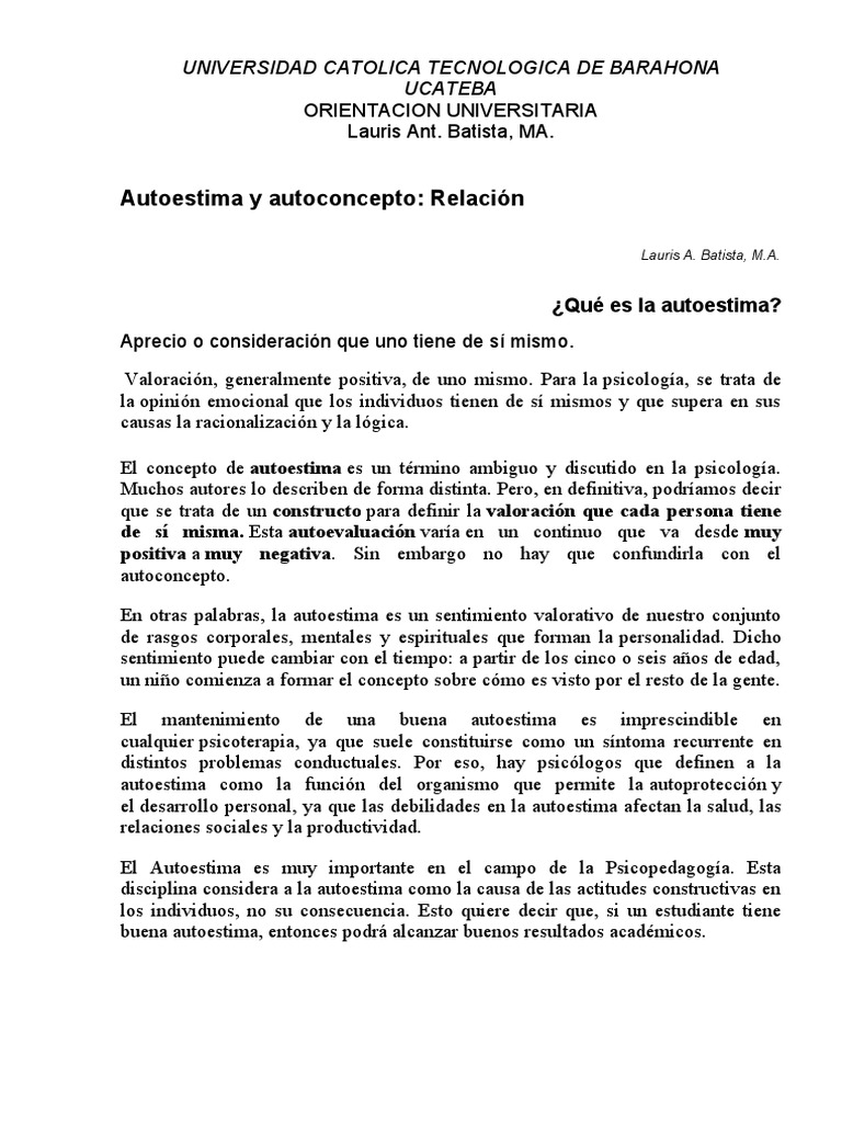 Mapa de Autoconocimiento y Autoestima | PDF | Autoestima | Autoconcepto