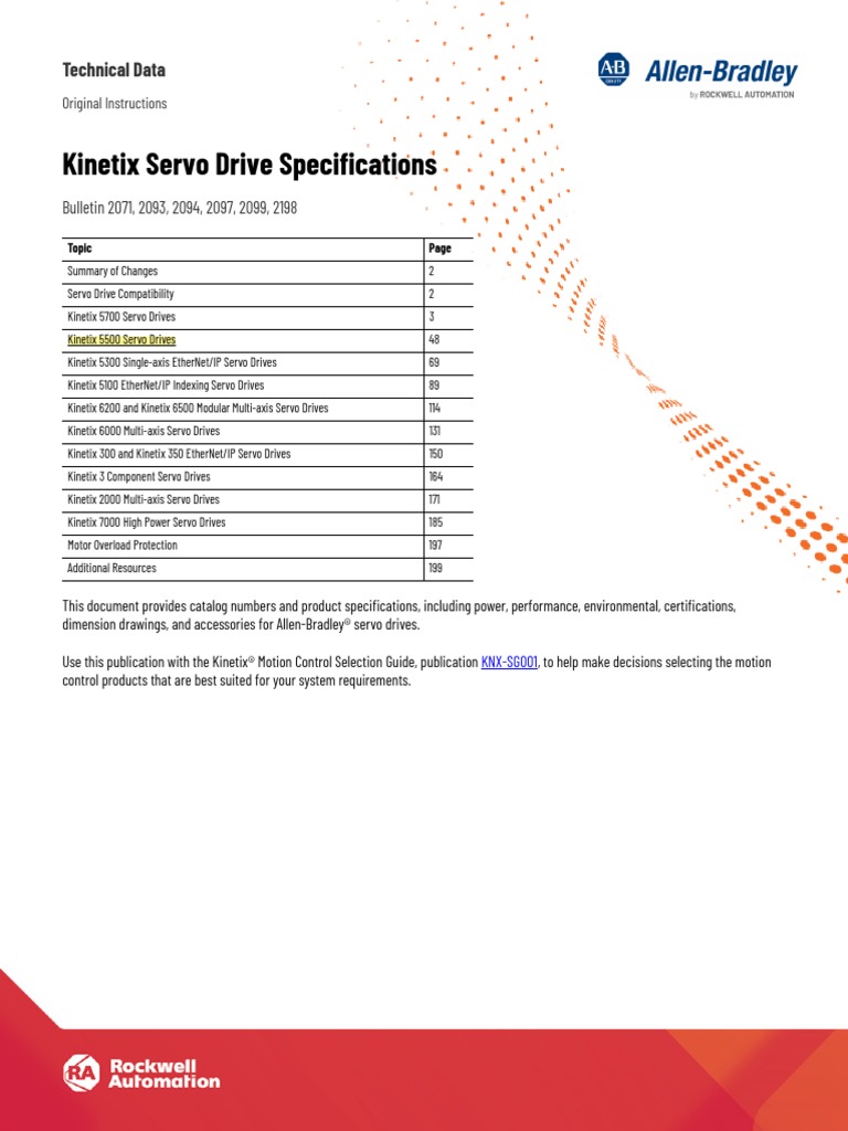 Kinetix Servo Drive Specifications Technical Data Knx-td003 - En-P