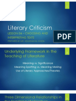 Literary Criticism Lesson 04 Choosing and Interpreting Texts