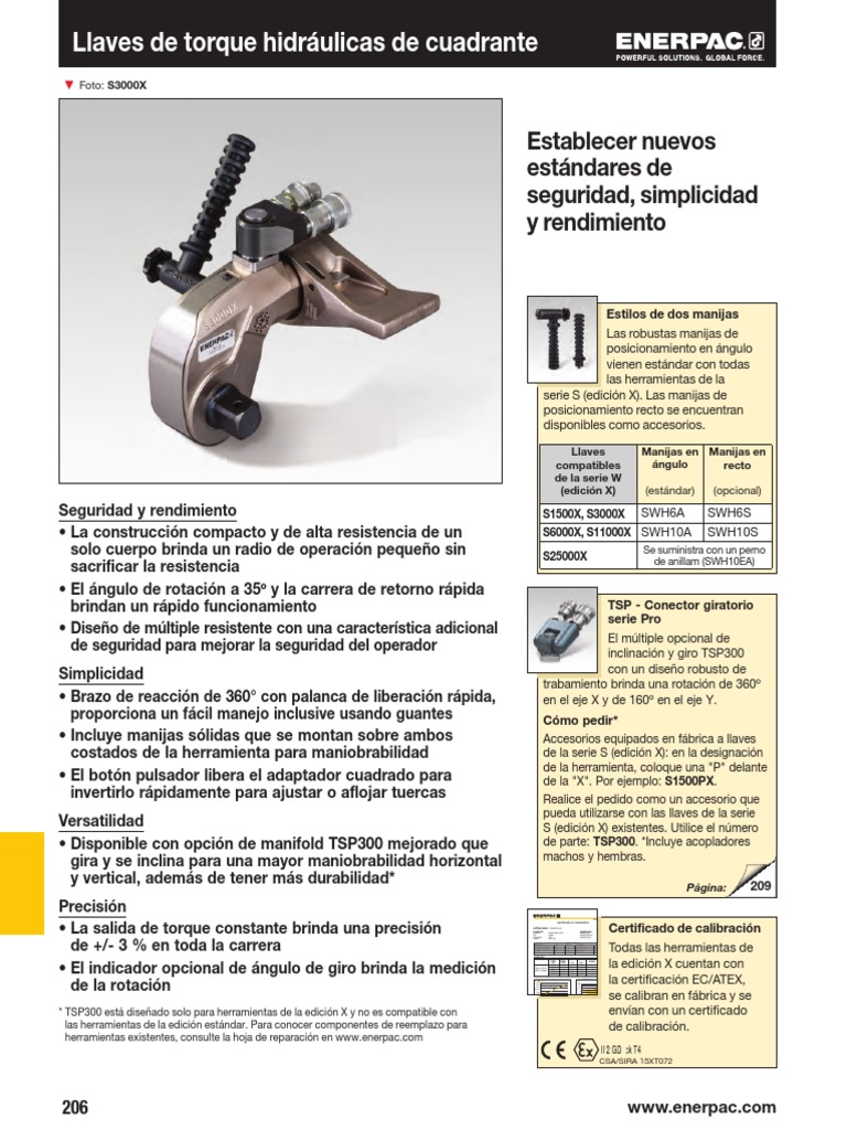 Hydraulic Torque Wrenches Spanish Imperial E329 PDF Fenomeno fisico