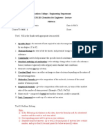 CHEM101 Lecture Midterm Questionnaire