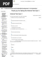 Thank You For Taking The Internal Test Quiz 1. Internal Test Quiz 1