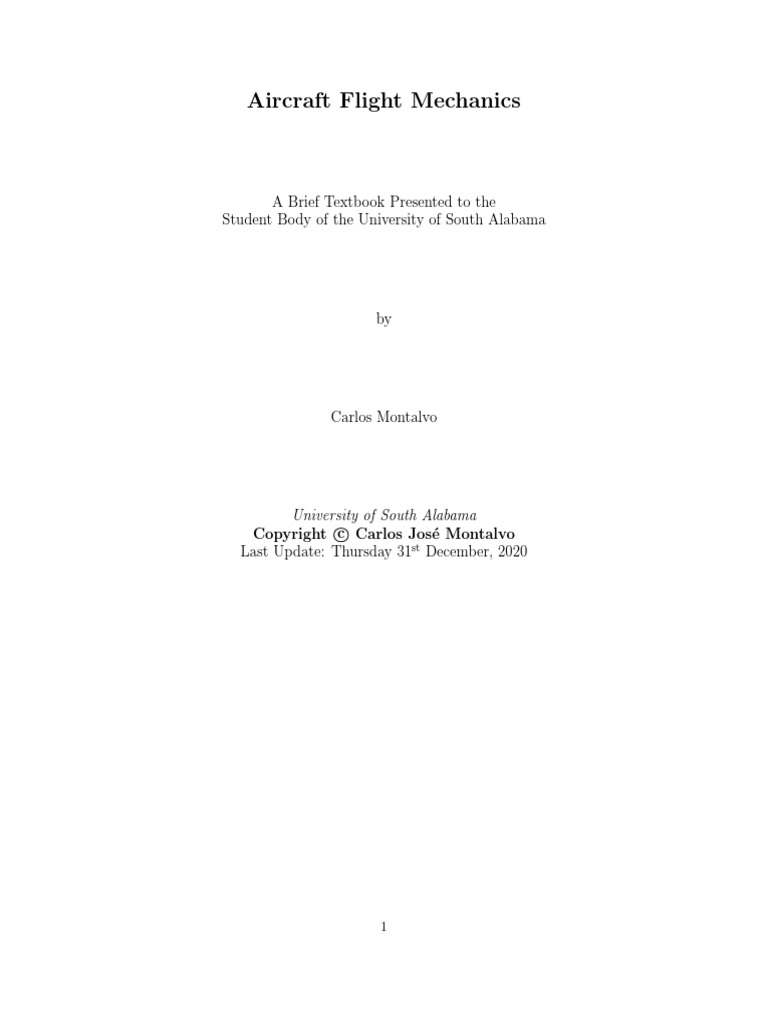 Aircraft Flight Mechanics PDF Rotation Around A Fixed Axis