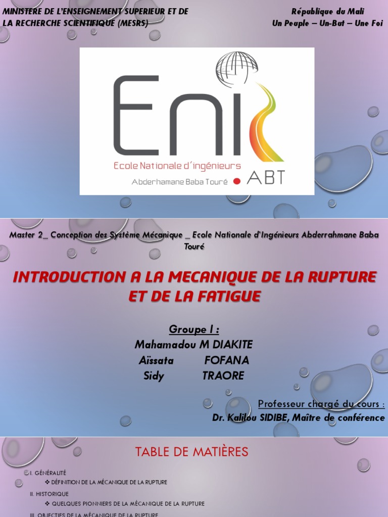 Introduction à La Mécanique de La Rupture Et de La Fatigue-1 | PDF ...