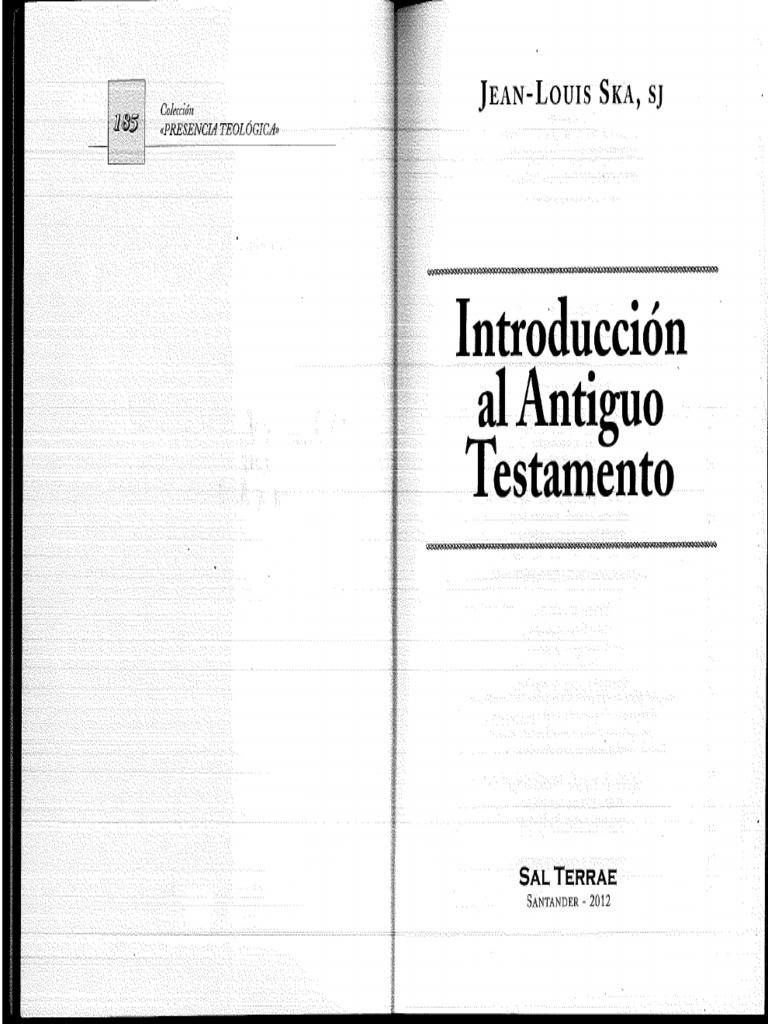 Introduccion Al Antiguo Testamento Jean Louis Ska SJ PDF