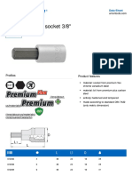 Hex Screwdriver Socket 3/8": Data Sheet