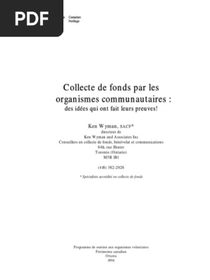 Ch Fundraising Pdf Canada Collecte De Fonds