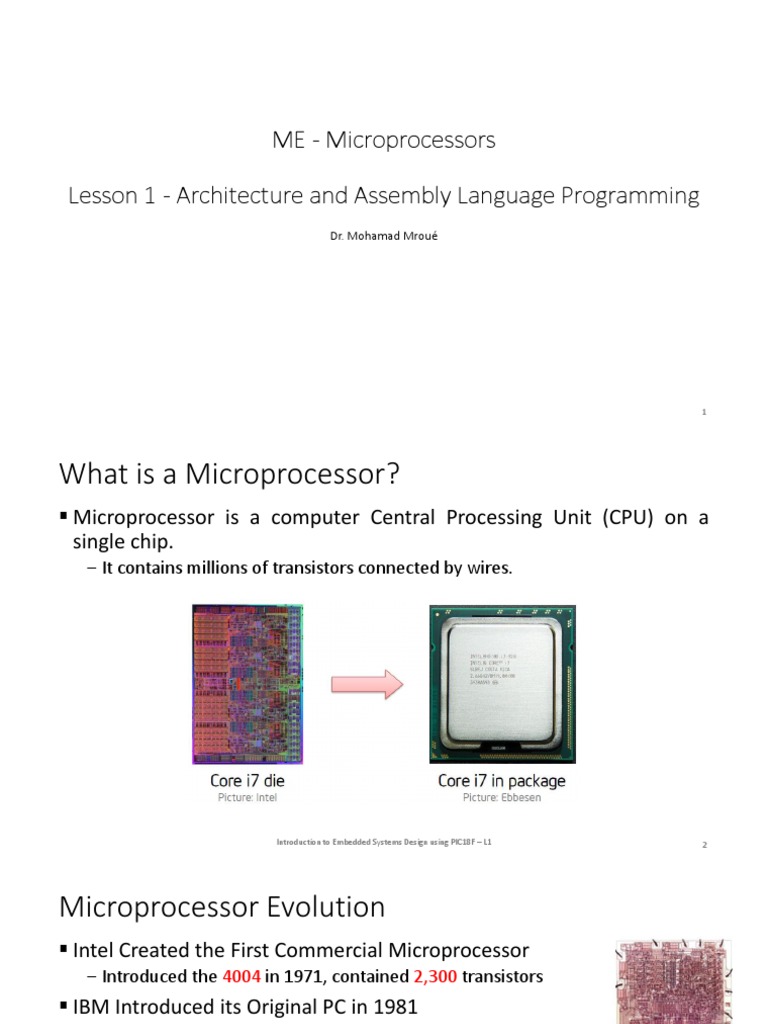 ME Micro L1 The PIC18F Microcontrollers Architecture and