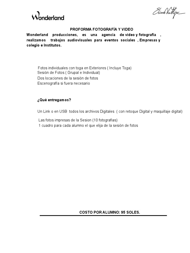 Proforma Promocion | PDF