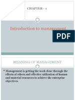 Introduction To Management: Chapter - 1