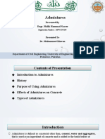 Admixtures: Presented by Engr. Malik Hammad Naseer