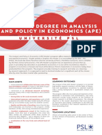 Master'S Degree in Analysis and Policy in Economics (APE) : Main Assets Learning Outcomes