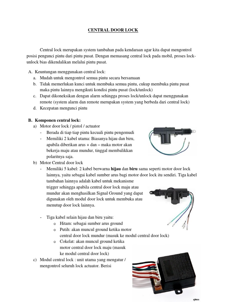 Central Door Lock System Overview | PDF