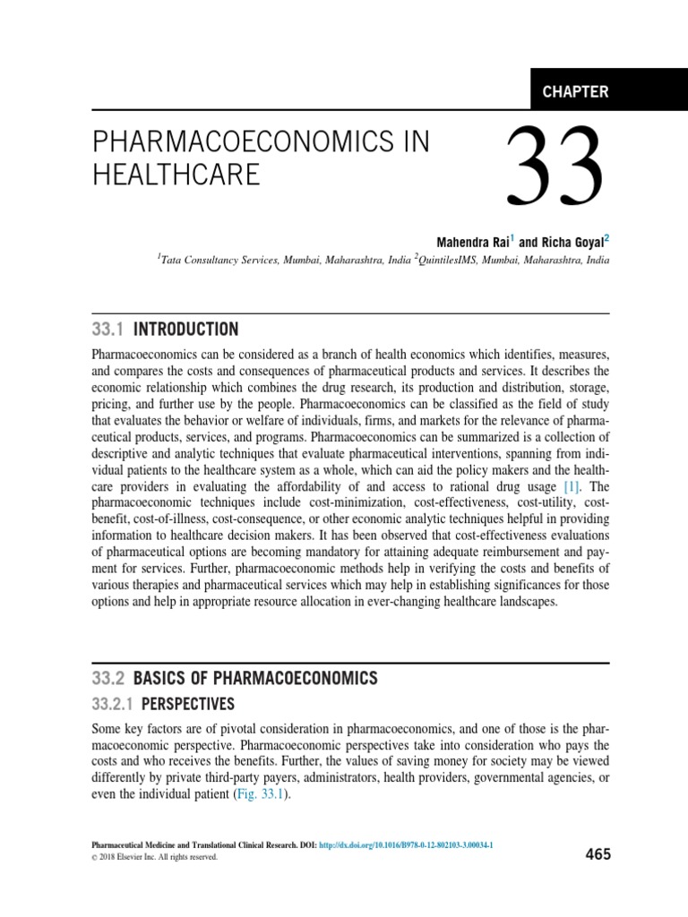 Pharmacoeconomics in Healthcare | PDF | Cost Effectiveness Analysis ...