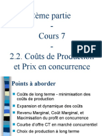 2ème Partie - Cours 7 - 2.2. Coûts de Production Et Prix en Concurrence