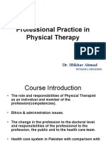 Professional Practice in Physical Therapy: Dr. Iftikhar Ahmad