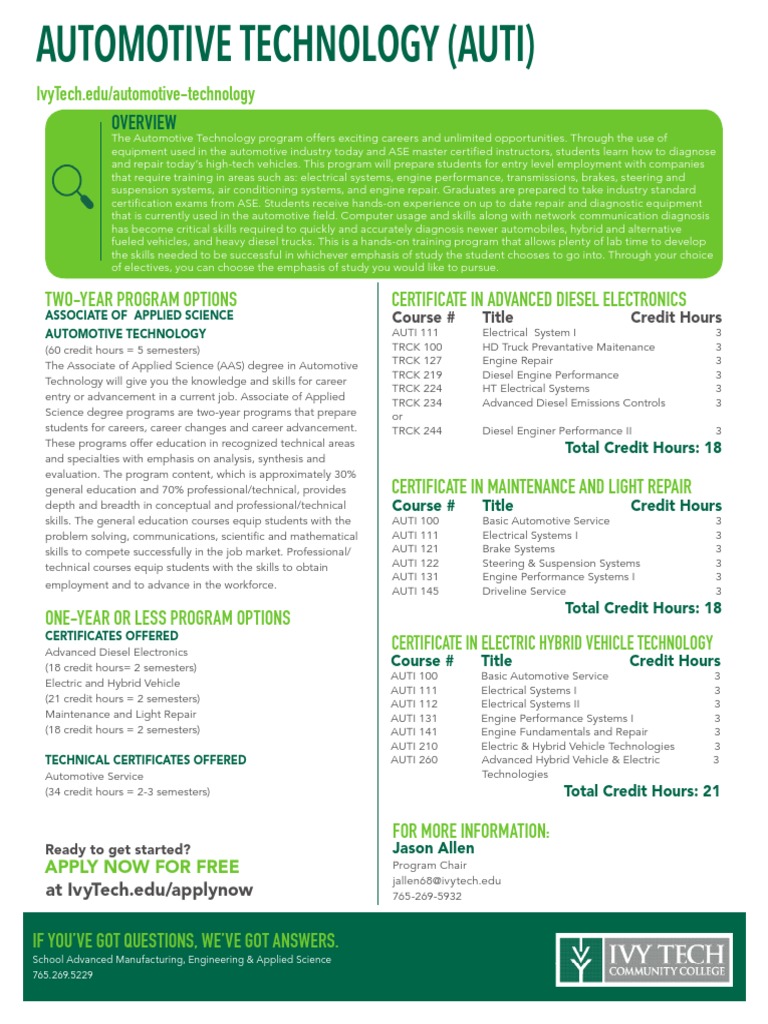 Automotive Technology Program Overview | PDF | Transport | Vehicles