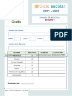 Examen Trimestral Sexto Grado BLOQUE1 2021 2022