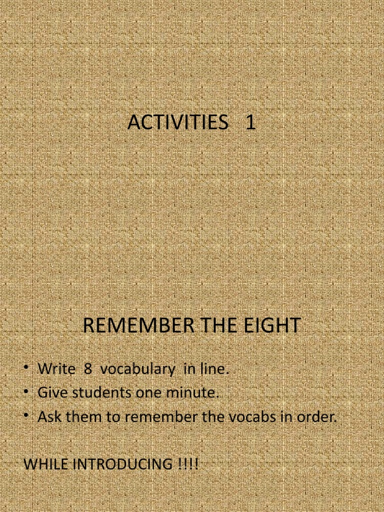 Activities 1 | PDF | Language Arts & Discipline | Home & Garden