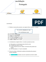 Ficha de Consolidação de Português - 12 de Dezembro