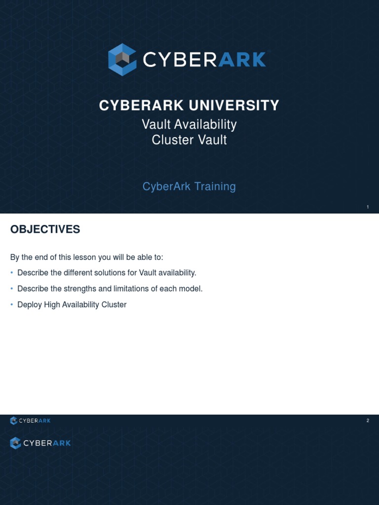 CyberArk Cluster Vault High Availability Guide | PDF | Computer Cluster ...
