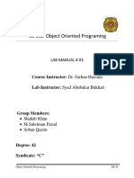 CS-212 Object Oriented Programing: Lab Manual # 03