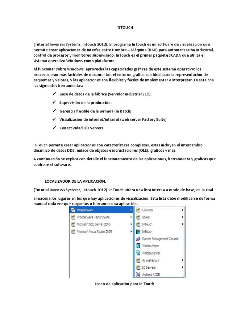 Introducción a InTouch 2012 SCADA | PDF | Ventana (informática ...