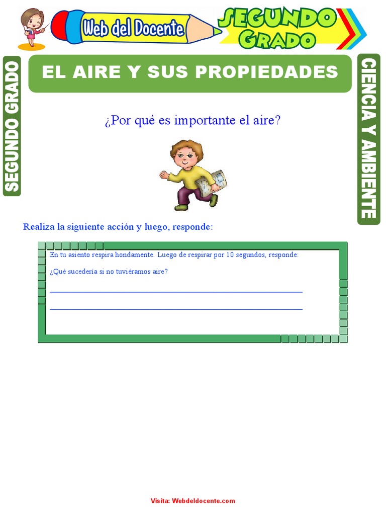 Propiedades del aire para niños | PDF | Atmósfera de tierra | Agua