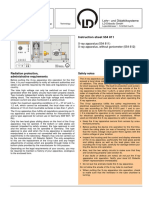 Instruction Sheet 554 811: Radiation Protection, Administrative Requirements Safety Notes