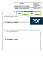 Formato Plan de Auditoria