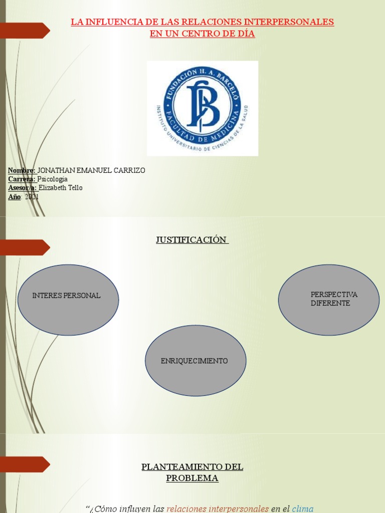 LA INFLUENCIA DE LAS RELACIONES INTERPERSONALES EN UN (Autoguardado ...