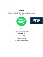 Spotify: Vision Mission SWOT Analysis Organization Chart