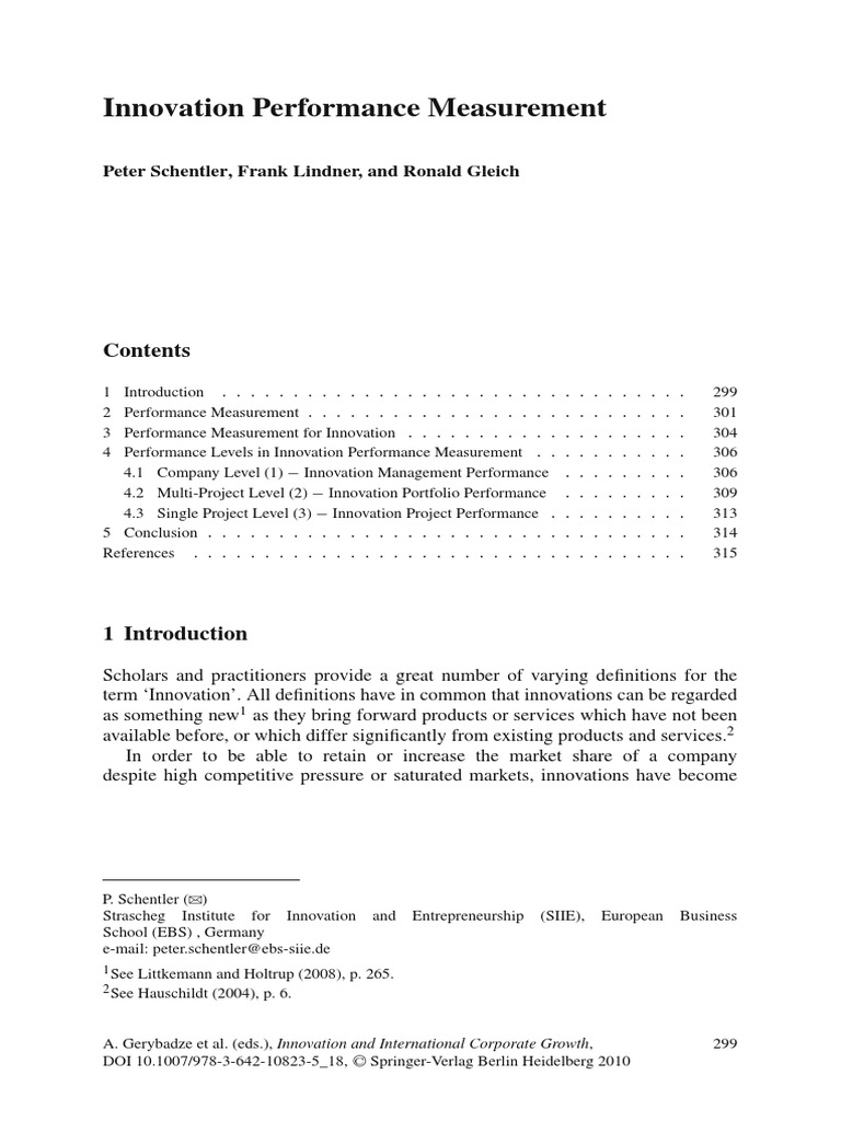 Comprehensive Innovation Performance Metrics | PDF | Innovation | Cognition