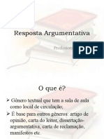 Resposta Argumentativa