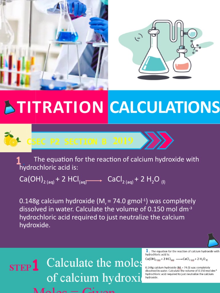 Titration Calculations and Practice | PDF | Mole (Unit) | Hydrochloric Acid