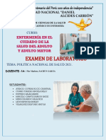 Guia de Politica Nacional de Salud 2021-EXAMEN de LABORATORIO GRUPO
