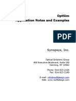 Optsim Application Notes and Examples: Synopsys, Inc