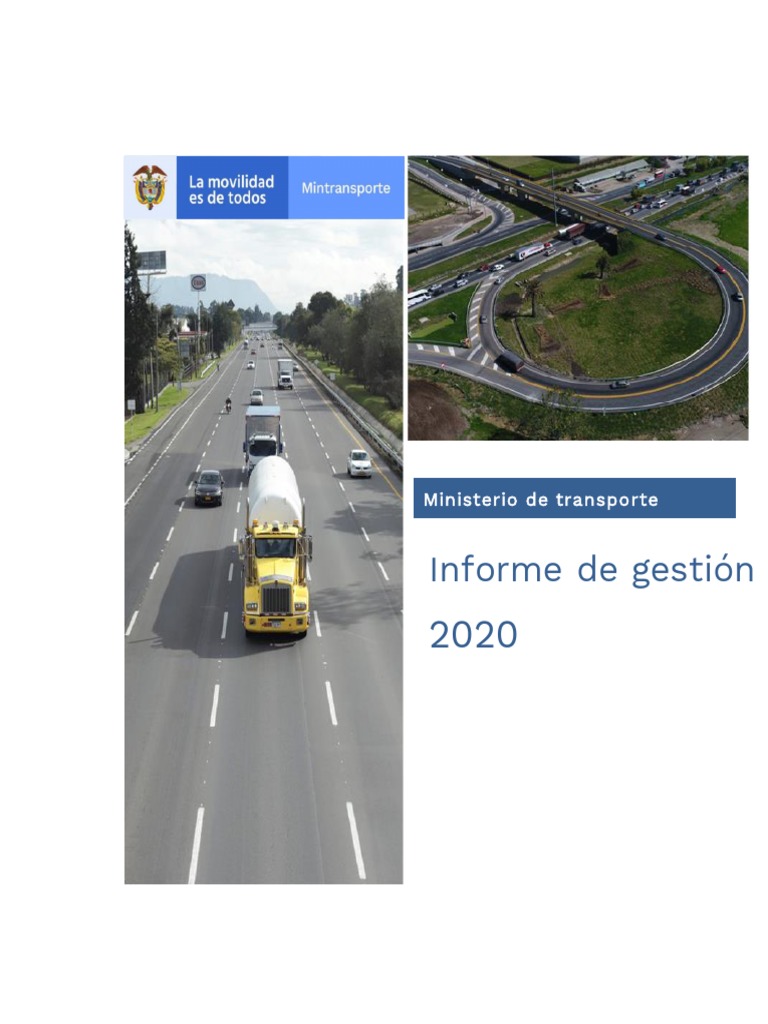 Informe de Gestion 2020 - MinTransporte | PDF | Transporte | Economias