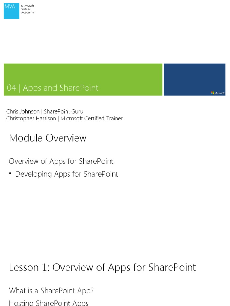 Module 4 - Apps For SharePoint | PDF | Web Application | Share Point