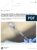 Vacunación COVID-19_ Minsa Informa Que El 57 % de La Población Objetivo Ya Tiene Las Dos Dosis