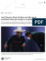 Comandante en Retiro Del Ejército José Vizcarra - Bruno Pacheco Me Dijo Que El Presidente Pedro Castillo Tiene Que Escoger A Su Gente