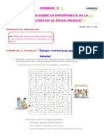 Semana 3: "Indagamos Sobre La Importancia de La Agricultura en La Época Incaica"