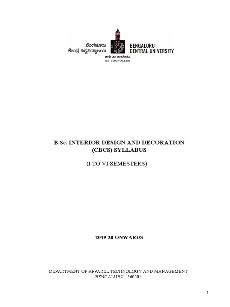 B.Sc. Interior Design Syllabus 2019-20 | PDF | Masonry | Lighting