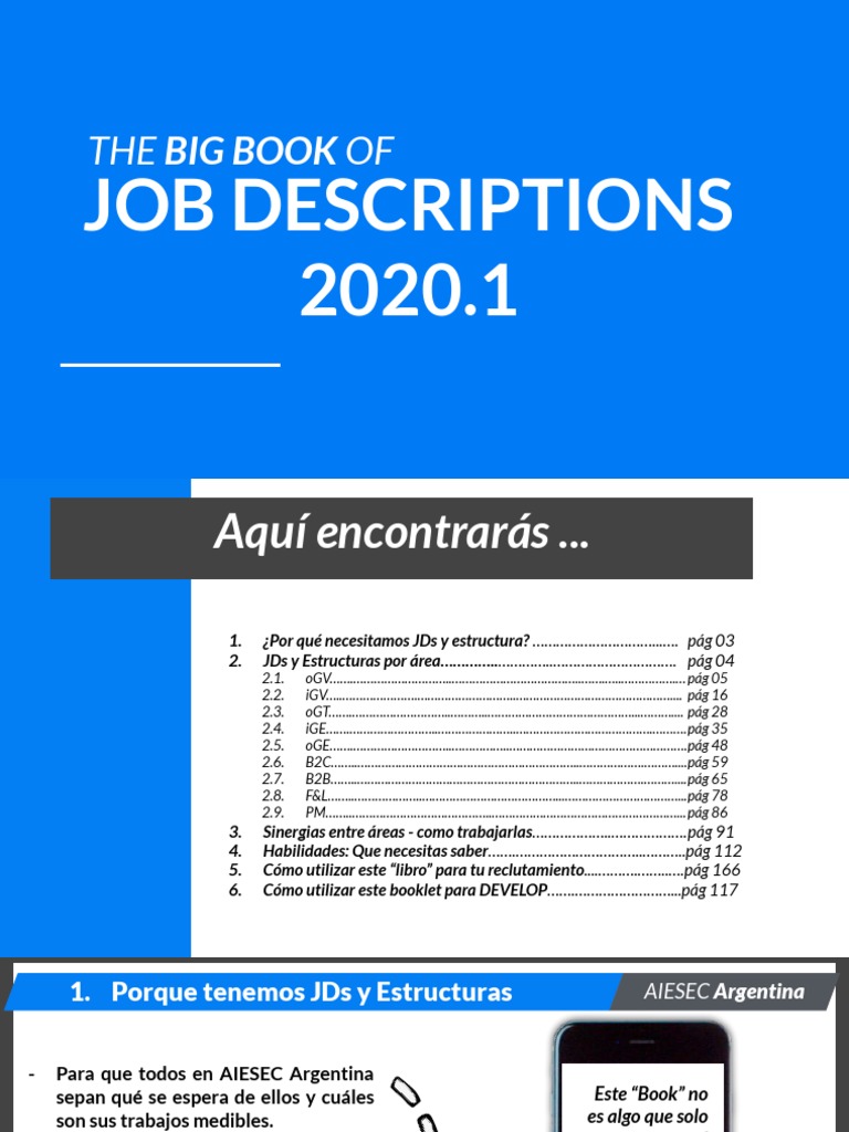 The BIG Book of Job Descriptions AIESEC Argentina PDF Procesos de